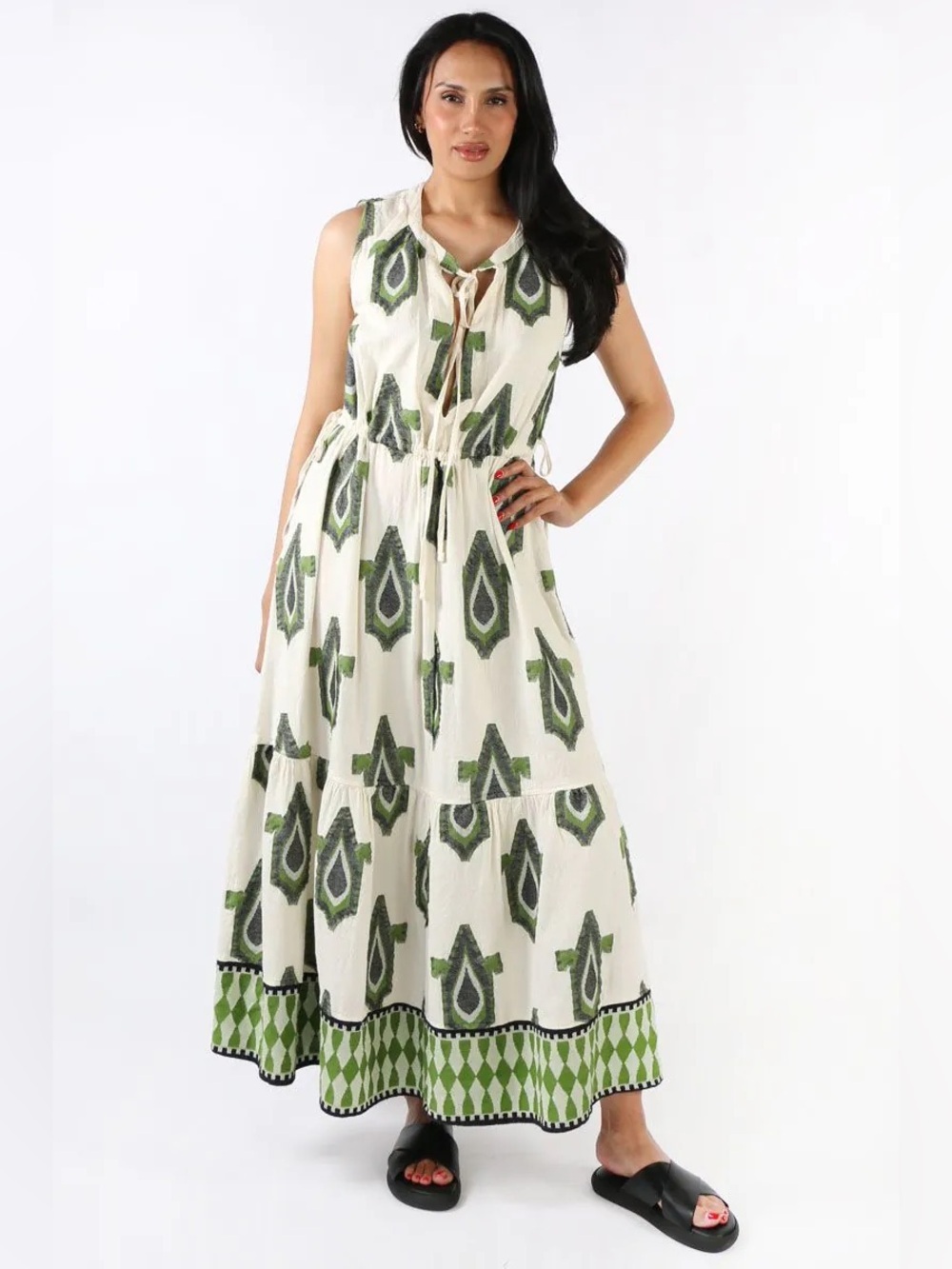 Pearl and Caviar Muses Dress in Green